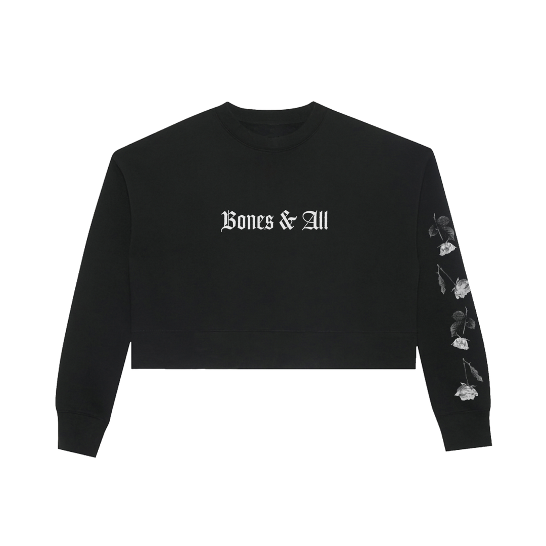 Floral Crop Crewneck - Grayscale