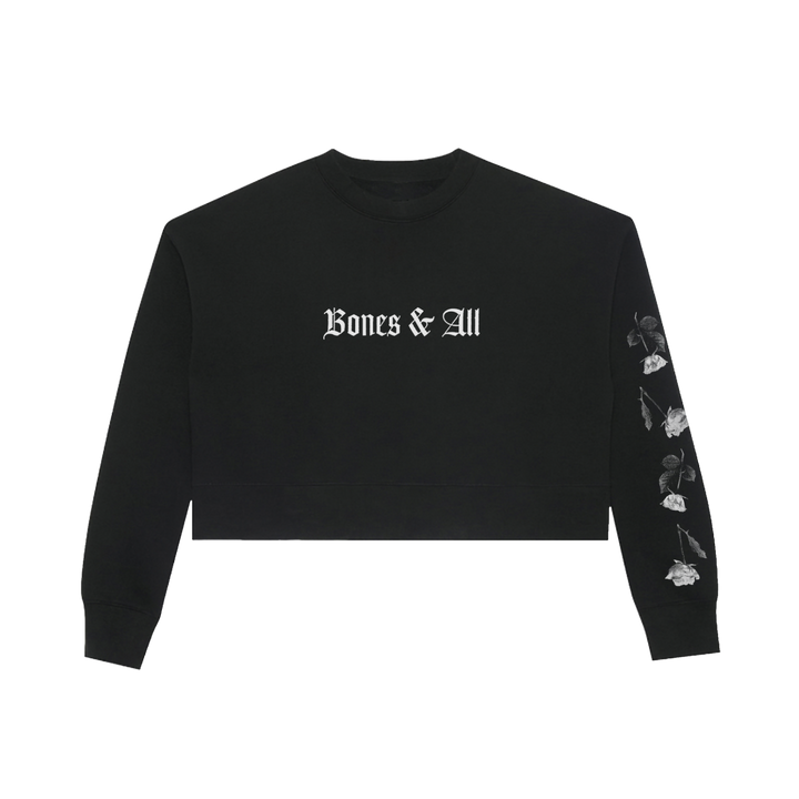 Floral Crop Crewneck - Grayscale