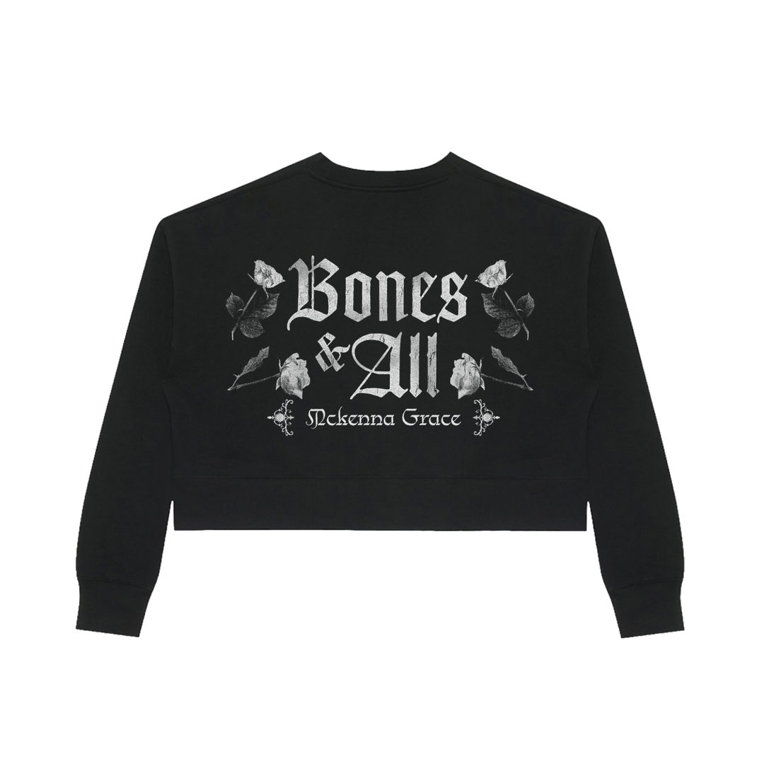 Floral Crop Crewneck - Grayscale