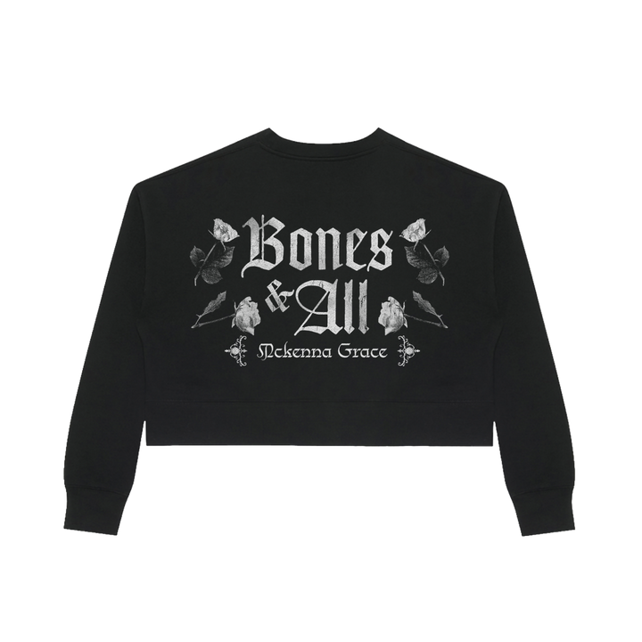 Floral Crop Crewneck - Grayscale